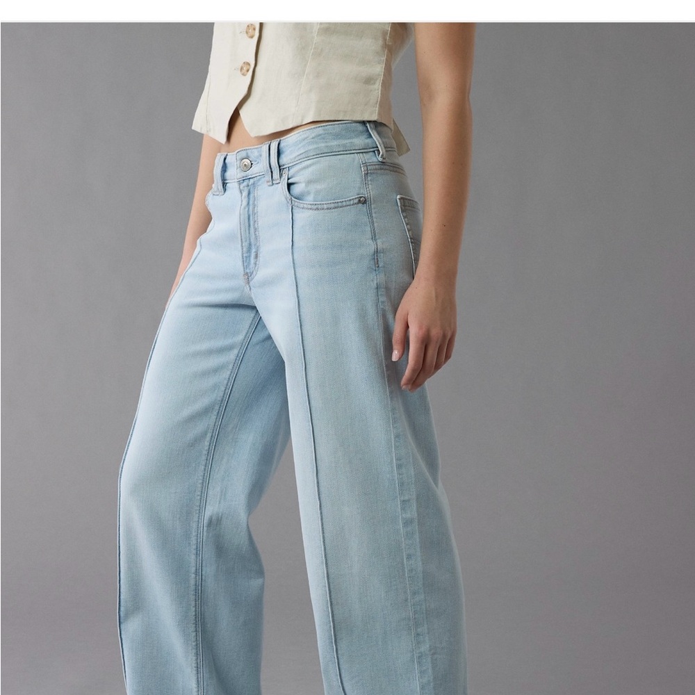 American Eagle Dreamy Drape Low Rise  Wide Leg Women’s 0 Long (FITS SIZE 5-6)